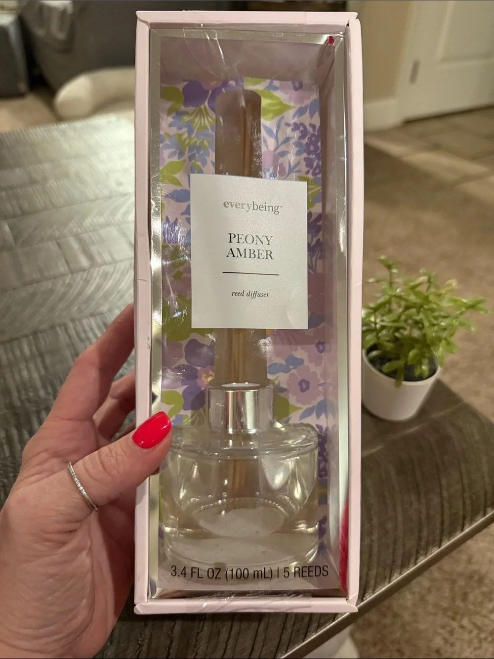 Peony Amber Soy Wax Candle & Reed Diffuser Gift Set - Pink Floral